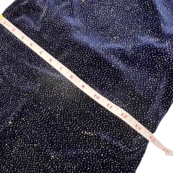 Jump Apparel by Wendye Chaitin Velvet Gown Dress Size 7/8 Blue Multi Glitter USA - Picture 9 of 12